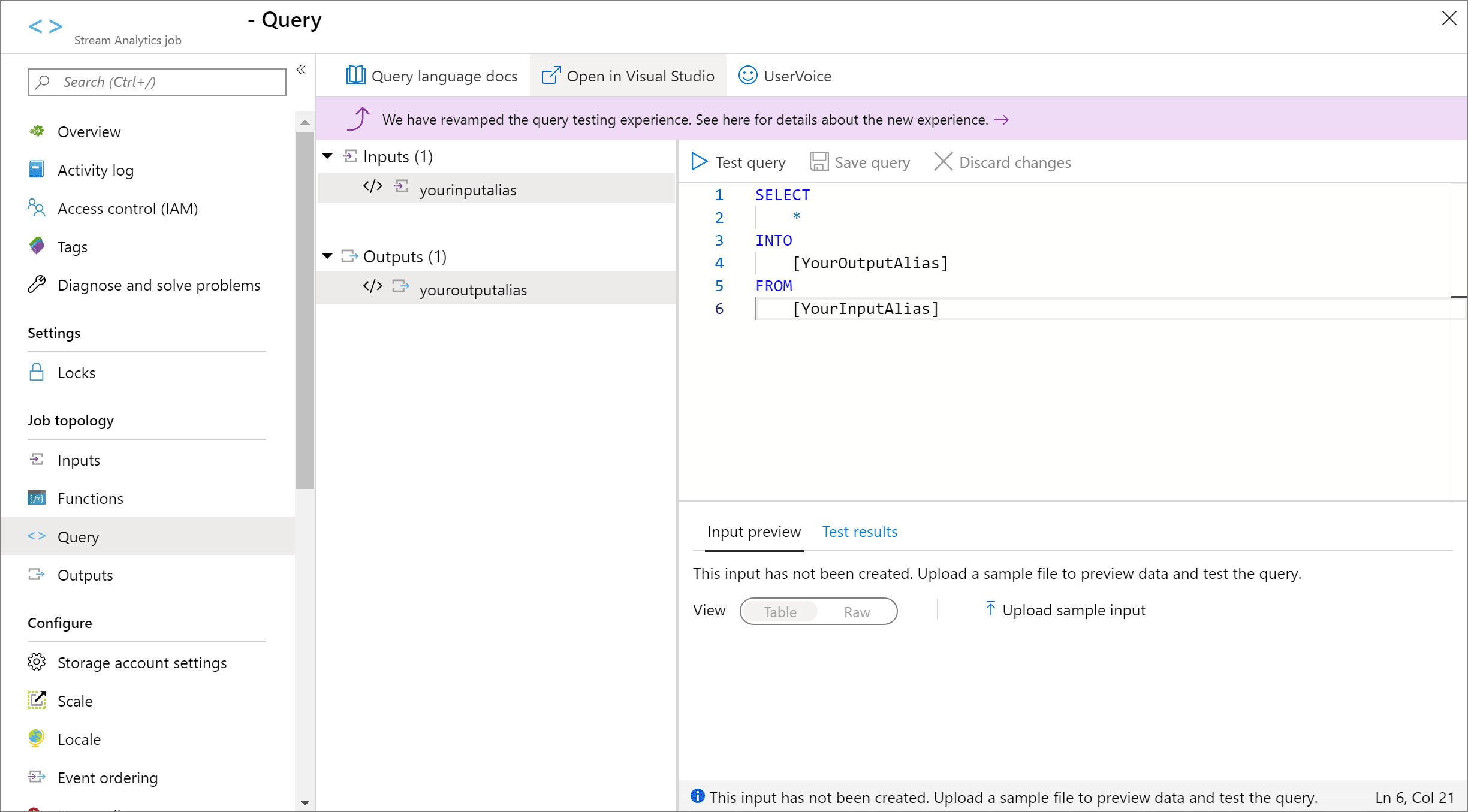 Topology Menu - Stream Analytics